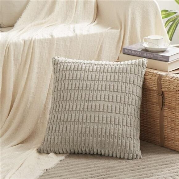 NEW West Elm (Set 4) Multicolor Velvet Corduroy Throw Pillow Cover Sham 18 x 18 - Picture 2 of 11